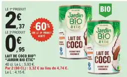 E.Leclerc Lait De Coco Bio Jardin Bio Etic offre