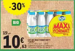 E.Leclerc LAIT UHT MAXI FORMAT BIO offre