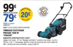 E.Leclerc Tondeuse Électrique Poussée 1600 W Foxter offre