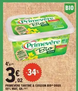 E.Leclerc PRIMEVÈRE TARTINE & CUISSON BIO DOUX offre