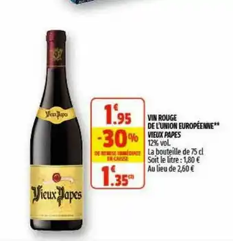 Coccinelle Express Vin Rouge De L'union Européenne** Vieux Papes offre