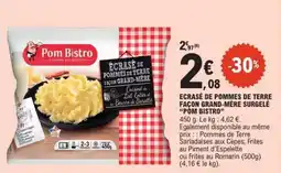 E.Leclerc ÉCRASÉ DE POMMES DE TERRE FAÇON GRAND-MÈRE SURGELÉ “POM BISTRO” offre