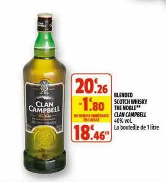 Coccinelle Express Blended Scotch Whisky The Noble** Clan Cambell offre