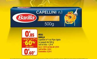 Coccinelle Express Pâtes Barilla offre