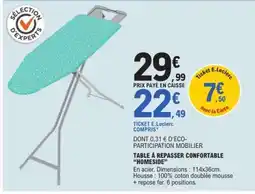 E.Leclerc TABLE À REPASSER CONFORTABLE 'HOMESIDE' offre