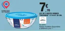 E.Leclerc Lot de 3 boites rondes 'Freshbox' 11/14 et 20 cm offre