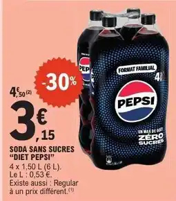 E.Leclerc Soda Sans Sucres 'Diet Pepsi' offre