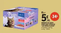 E.Leclerc ÉMINCÉS EN SAUCE POUR CHAT STÉRILISÉ “LES REPAS PLAISIR” offre