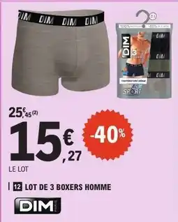 E.Leclerc LOT DE 3 BOXERS HOMME offre