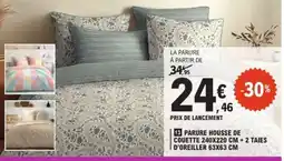 E.Leclerc Parure housse de couette 240x220 cm + 2 taies d'oreiller 63x63 cm offre