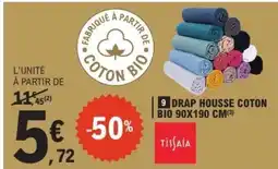 E.Leclerc Drap Housse Coton Bio 90x190 cm offre