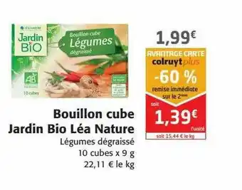 Colruyt Bouillon Cube Jardin Bio Léa Nature offre