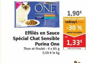 Colruyt Effilés En Sauce Spécial Chat Sensible Purina One offre