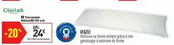 Conforama Traversin Mémofill 90 C M CliniLab offre