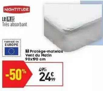 Conforama Protège-matelas Vent Du Matin 90 X 190 Cm Nightitude offre