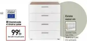 Conforama Commode 4 Tiroirs Lake offre
