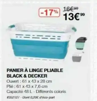 Costco Panier à Linge Pliable Black & Decker offre
