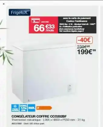 Congélateur Coffre FrigeluX
