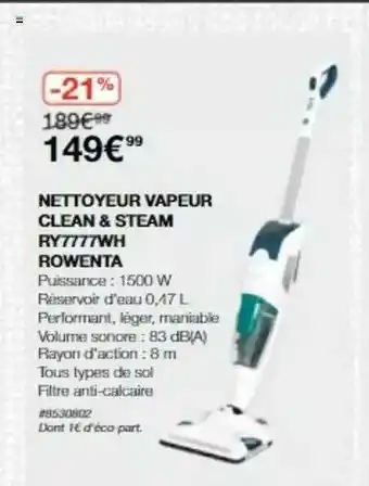 Nettoyeur Vapeur Clean & Steam Rowenta