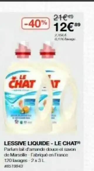 Costco Lessive Liquide - Le Chat offre