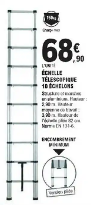 E.Leclerc Brico échelle Télescopique 10 échelons offre