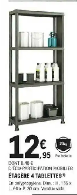 E.Leclerc Brico étagère 4 Tablettes offre