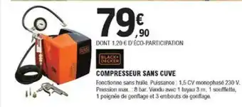 E.Leclerc Brico Compresseur Sans Cuve Black+decker offre