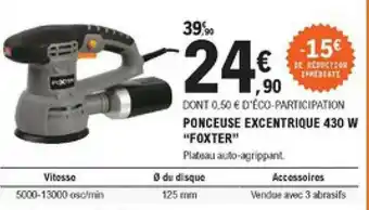 E.Leclerc Brico Ponceuse Excentrique 430 W offre