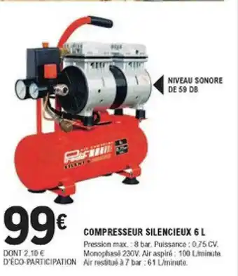 E.Leclerc Brico Compresseur Silencieux 6 L offre