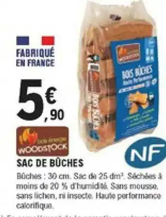 E.Leclerc Brico Sac De Bûches Woodstock offre