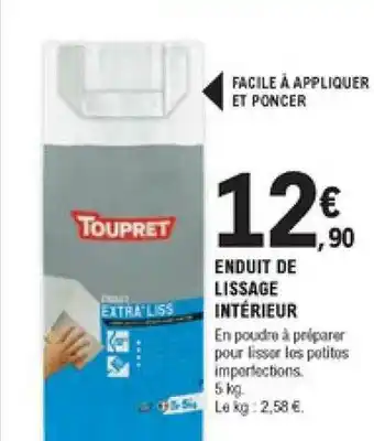 E.Leclerc Brico Enduit De Lissage Intérieur Touprêt offre