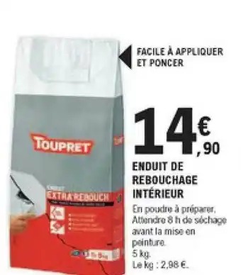 Enduit De Rebouchage IntĂ©rieur TouprĂȘt