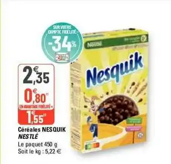 G20 Céréales Nesquik Nestlé offre