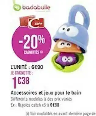 Géant Casino Accessoires Et Jeux Pour Le Bain offre