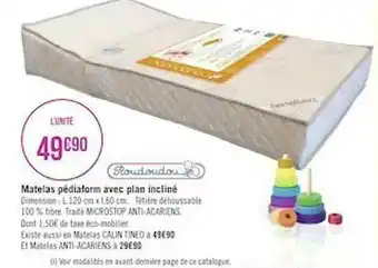 Géant Casino Matelas Pédiaform Avec Plan Incliné Roudoudou offre