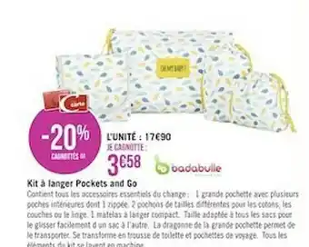 Géant Casino Kit à Langer Pockets And Go Badabulle offre