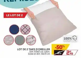 Gifi Lot De 2 Taies D'oreiller offre