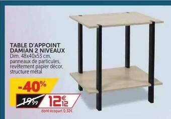 Gifi Table D'appoint Damian 2 Niveaux offre