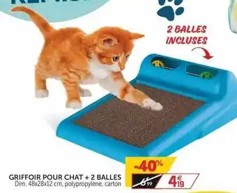 Gifi Griffoir Pour Chat + 2 Balles offre