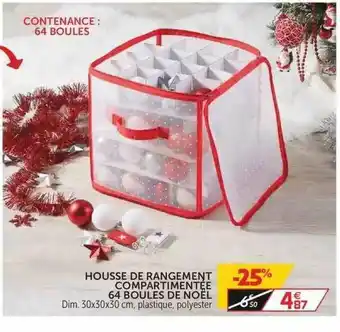 Gifi Housse De Rangement Compartimentée 64 Boules De Noël offre