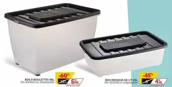 Gifi Box à Roulettes 46l, Box Dessous De Lit 25l offre
