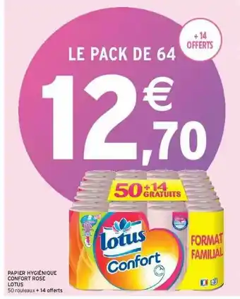 Intermarché Papier Hygiénique Confort Rose Lotus offre