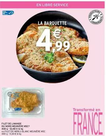 Intermarché Filet De Limande Du Nord Meunière Msc offre