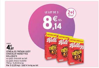 Intermarché Hyper Céréales Trésor Goût Chocolat Noisettes Kellogg's offre