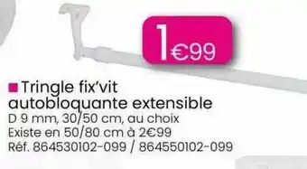 Kandy Tringle Fix'vit Autobloquante Extensible offre
