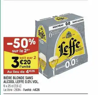 Leader Price Bière Blonde Sans Alcool Leffe 0.0% Vol. offre