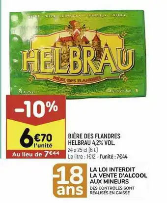 Leader Price Bière Des Flandres Helbrau 4,2% Vol. offre