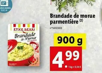 Lidl Brandade De Morue Parmentière offre