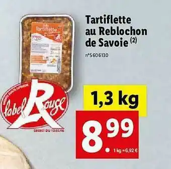 Lidl Tartiflette Au Reblochon De Savoie offre
