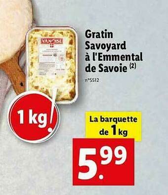 Lidl Gratin Savoyard à L'emmental De Savoie offre